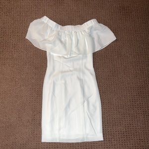 Bebe off the shoulder white dress